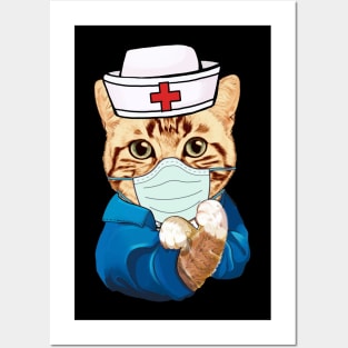 Strong Cat Is Wearing Mask Face Anti Virus 2020 Posters and Art